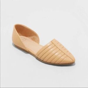 Women’s Two Piece Iris Tan Ballet Closed-Toe Slip-On Flats - A New Day